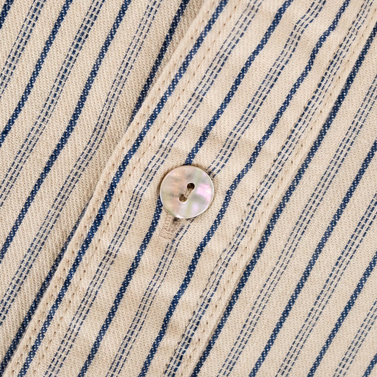 Shawl Collar Shirt Indigo Stripe