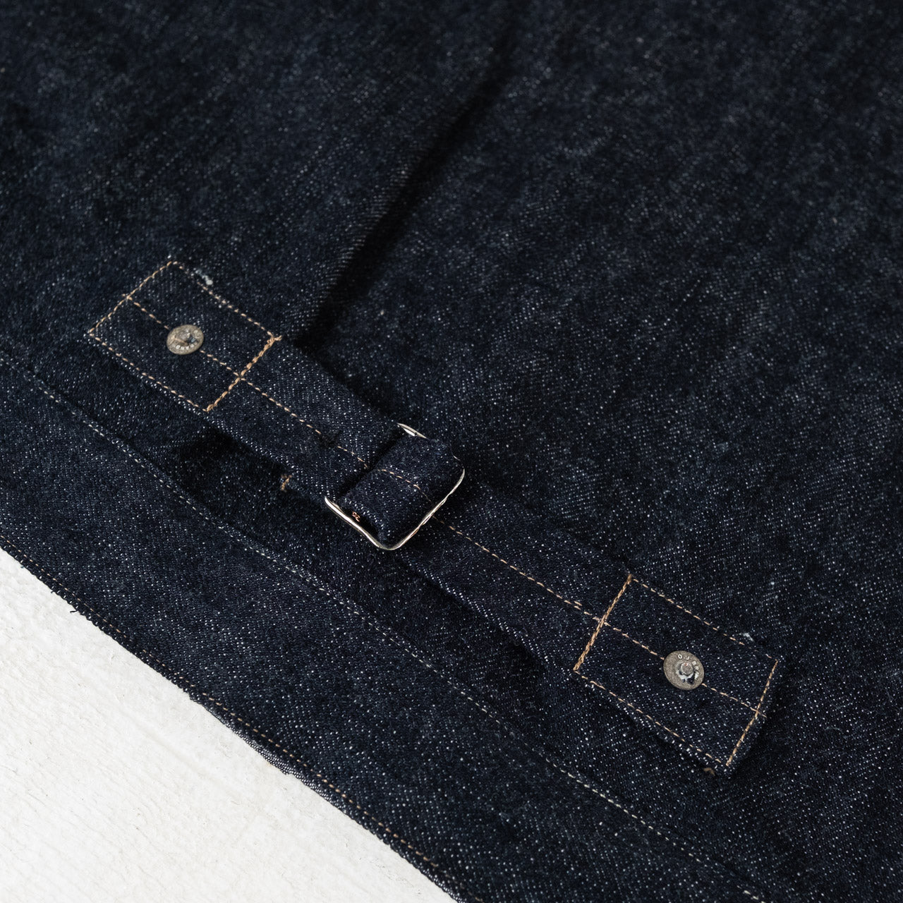 Old Joe Brand One Pocket Jean Jacket Indigo, Detailansicht des Cinch Back