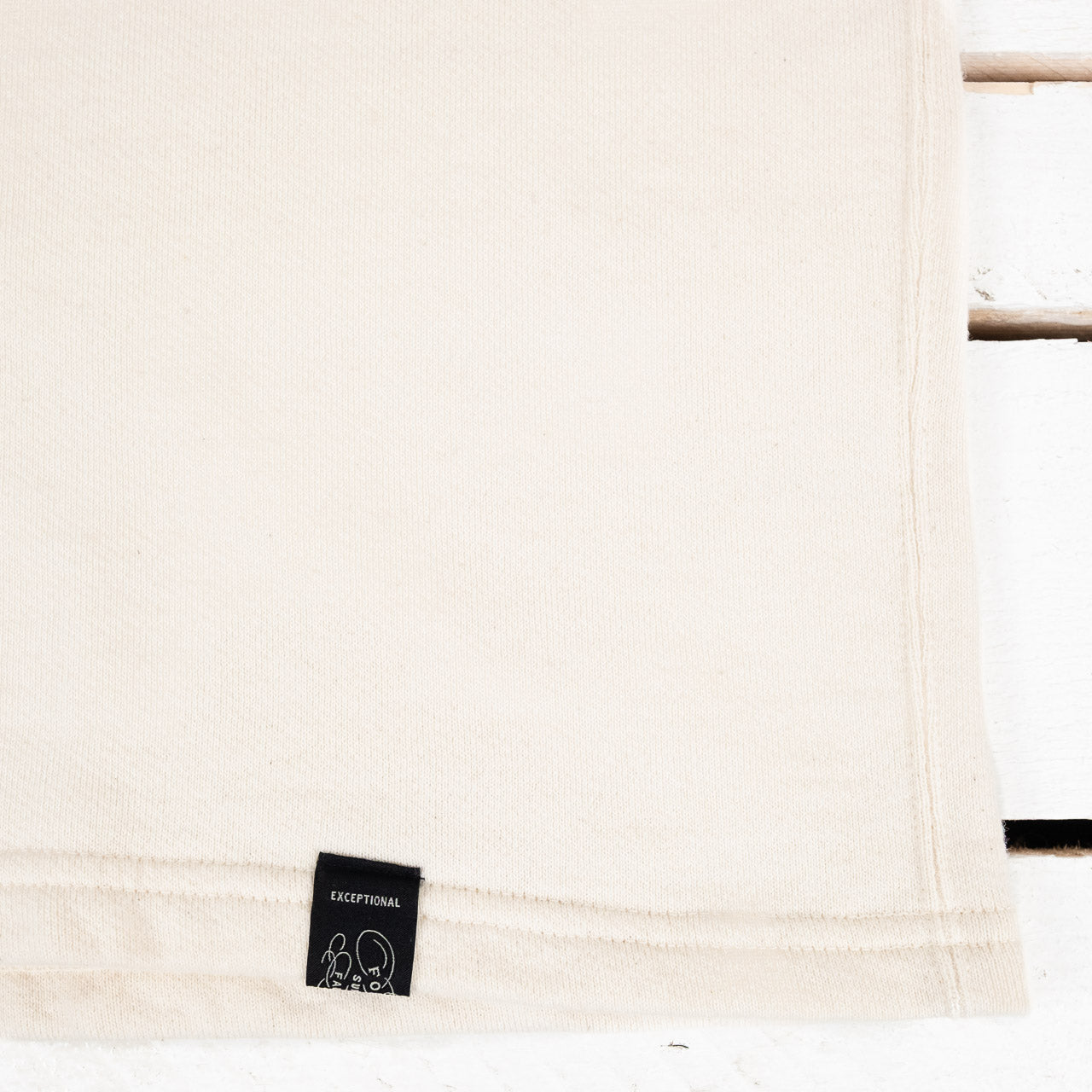 Short Sleeve Henley Sweatshirt Natural