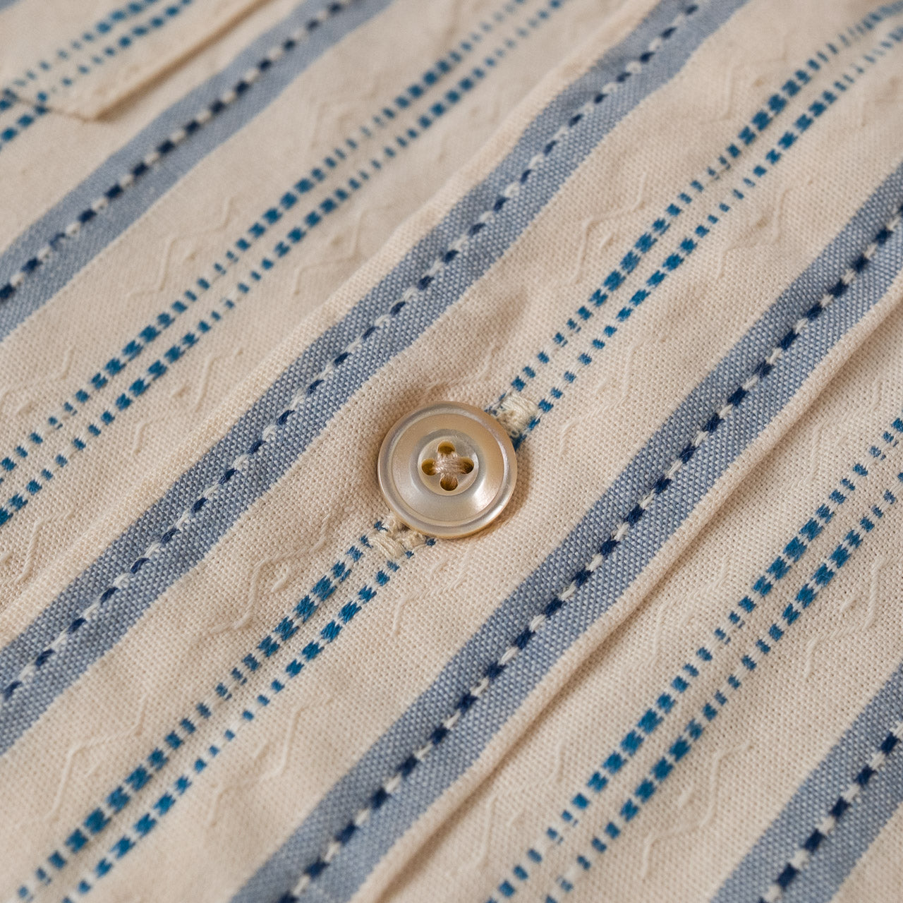 Striped Work Shirt Beige