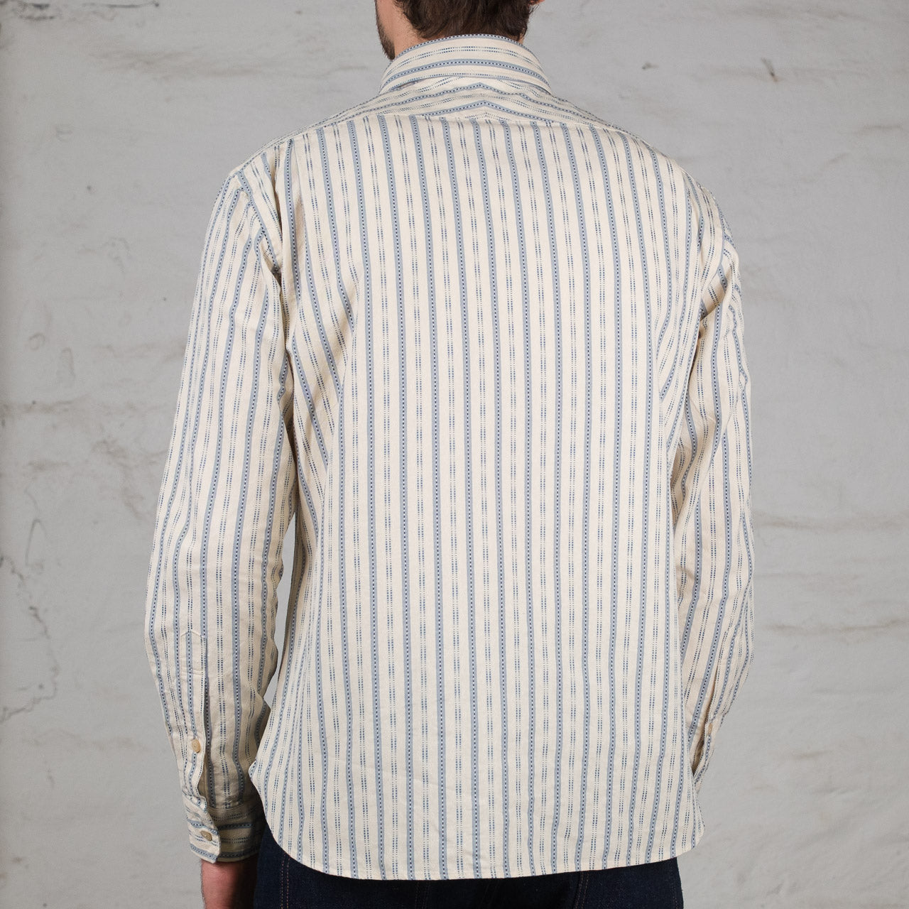 Striped Work Shirt Beige