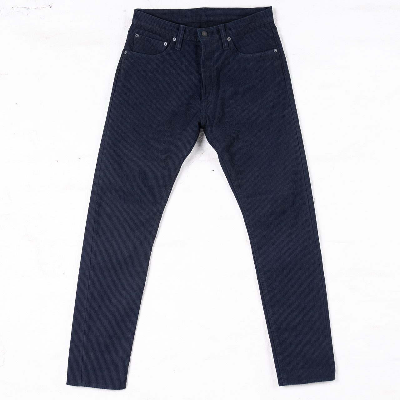 1177-ID Indigo x Black Sashiko Denim Relaxed Tapered
