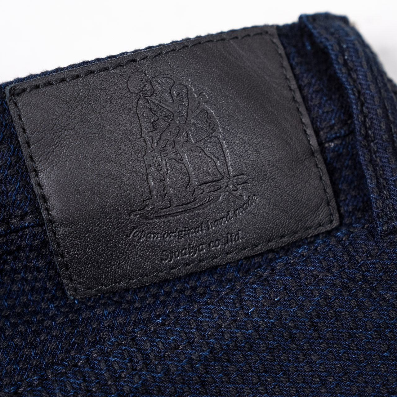 1177-ID Indigo x Black Sashiko Denim Relaxed Tapered