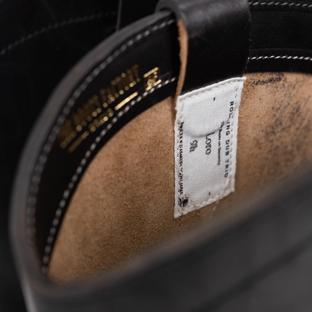 Rolling Dub Trio Loro Boots Black, Detailansicht des Labels innen am Schaft