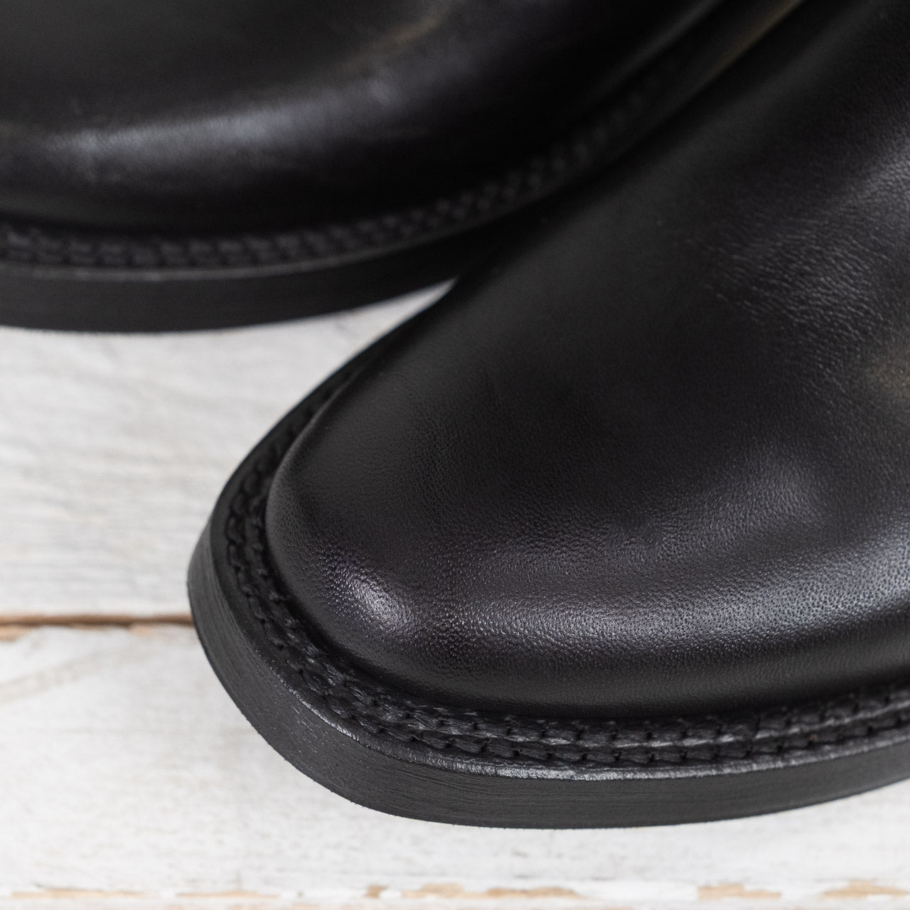 Rolling Dub Trio Loro Boots Black, Detailansicht des Schuhspitze