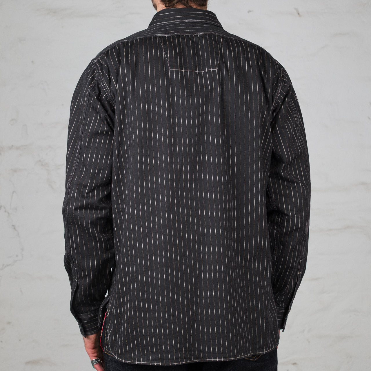 8.5 oz. Black Wabash Stripe Work Shirt, One Wash