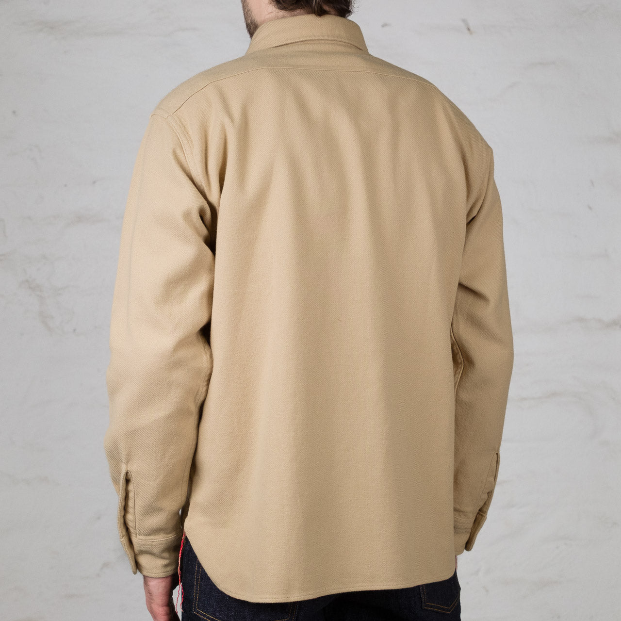 Cotton Twill Work Shirt, Beige