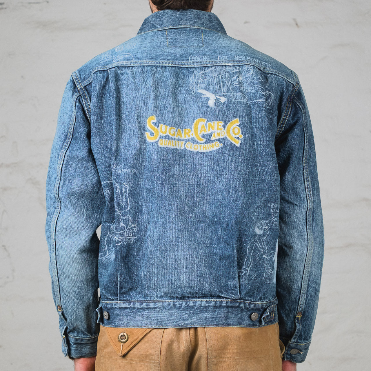 14.25 oz. Denim Jacket 1953 Aged Model Cartoon