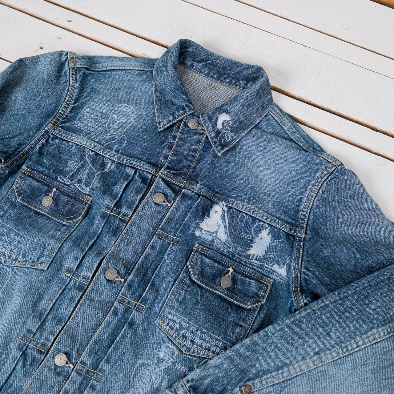 14.25 oz. Denim Jacket 1953 Aged Model Cartoon