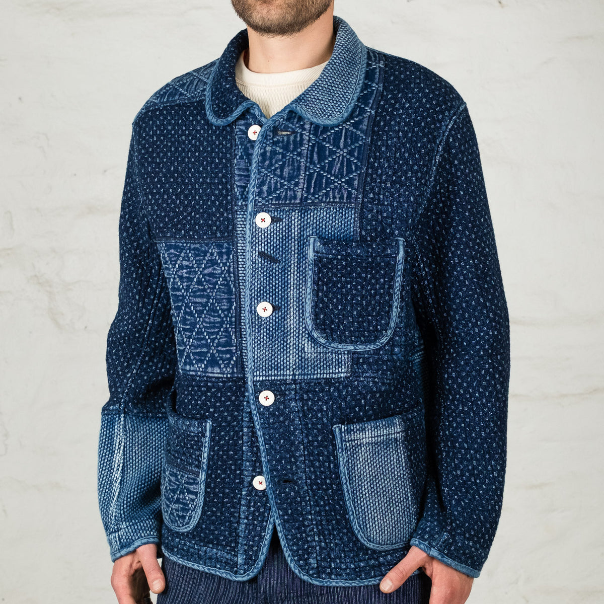 Super Kendo Sashiko Patchwork Jacket Indigo