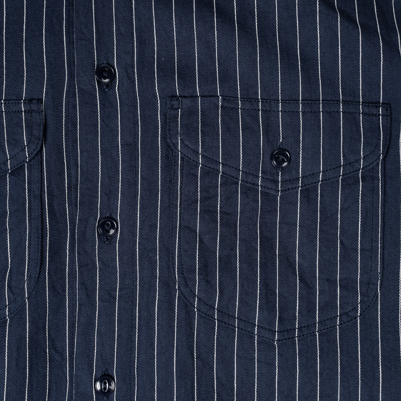 Coke Stripe S/S Work Shirt Navy