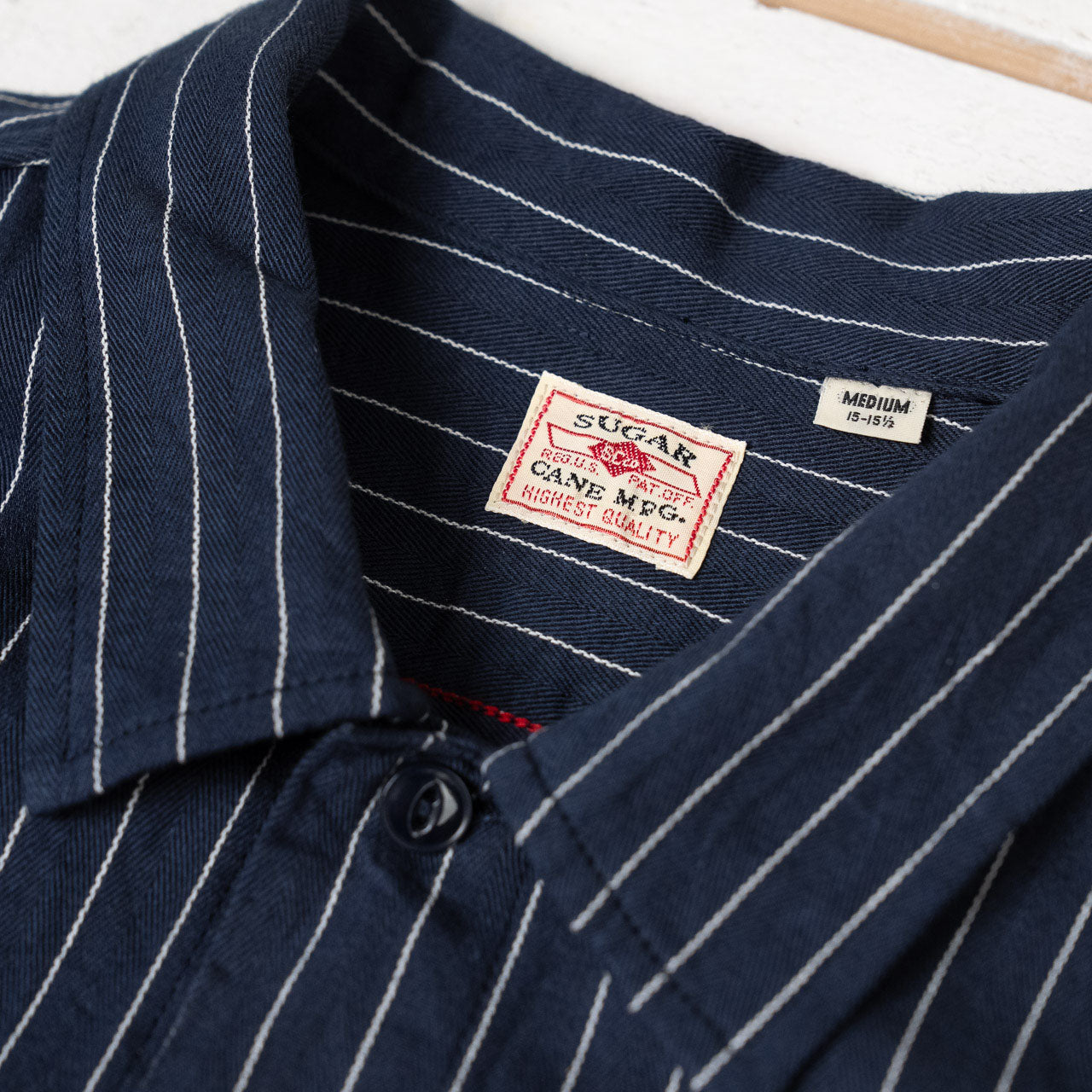 Coke Stripe S/S Work Shirt Navy