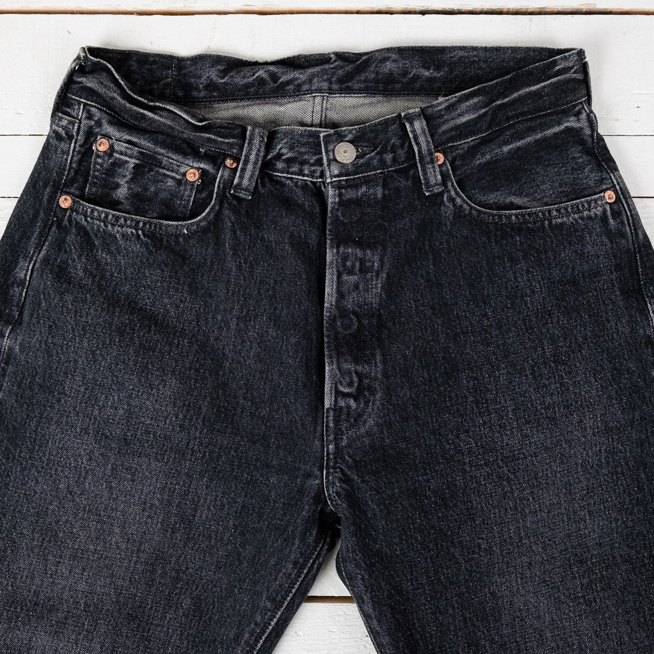 14.25 oz. Black Denim 1947 Hard Wash
