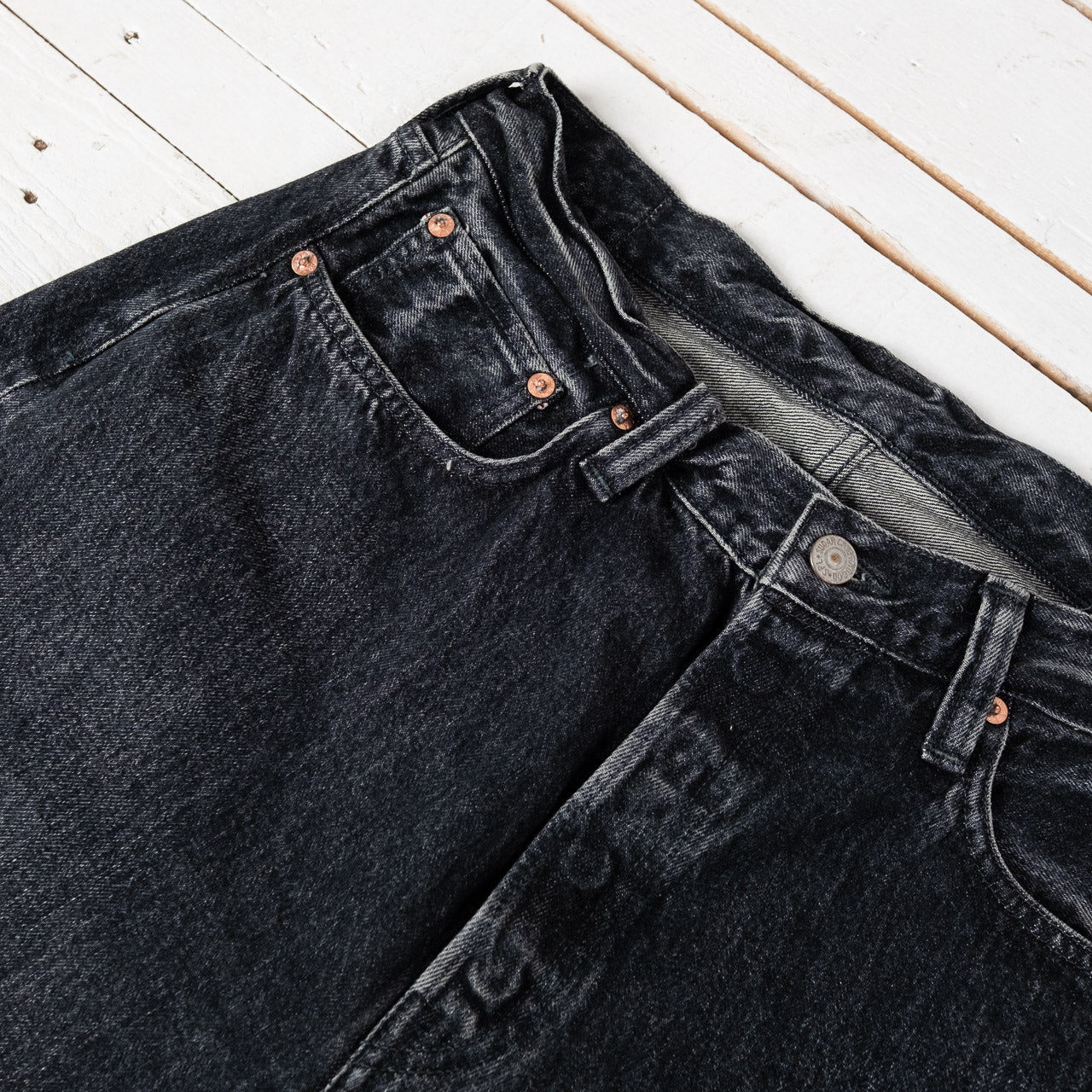 14.25 oz. Black Denim 1947 Hard Wash