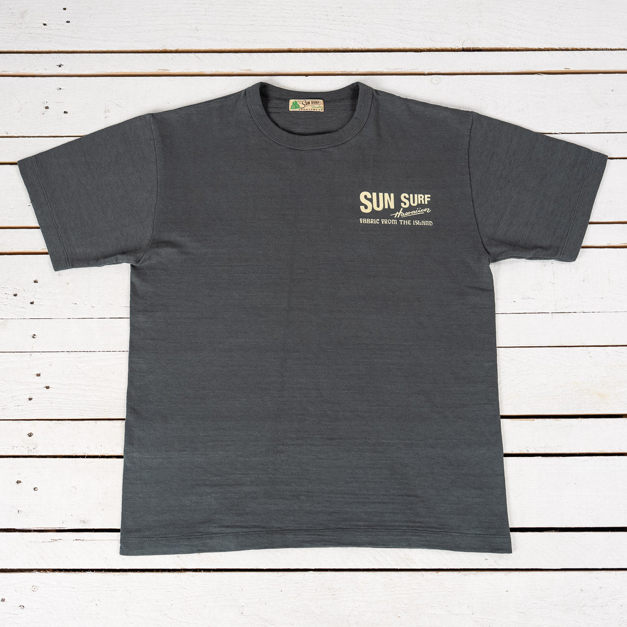 "Sun Surf Logo" Heavy Slub T-Shirt Schwarz