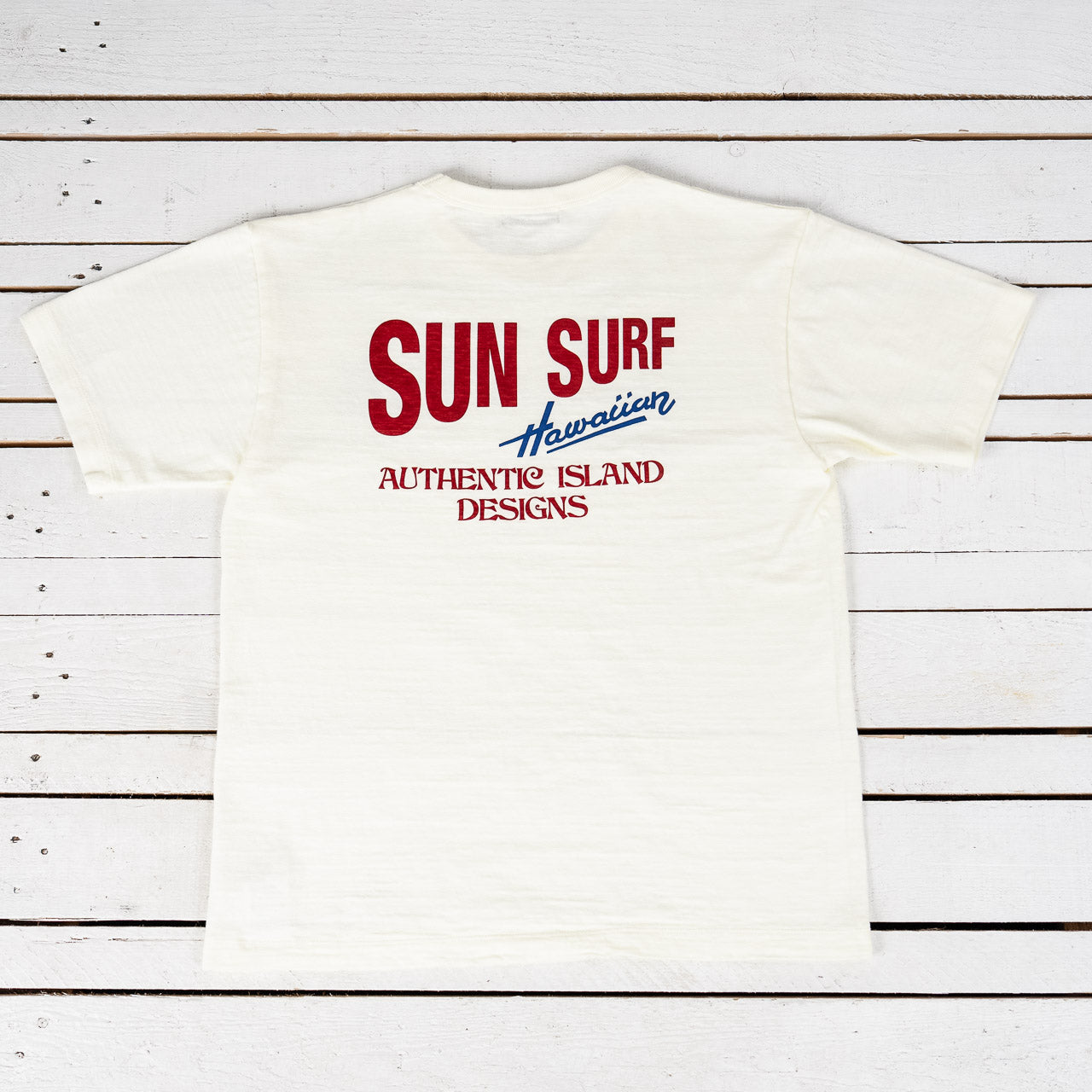 "Sun Surf Logo" Heavy Slub T-Shirt Off-White