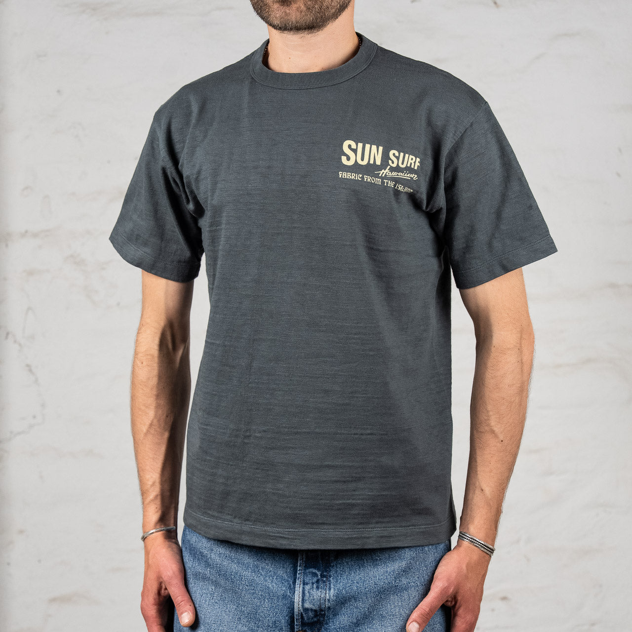 "BOB'S" Heavy Slub T-Shirt Black