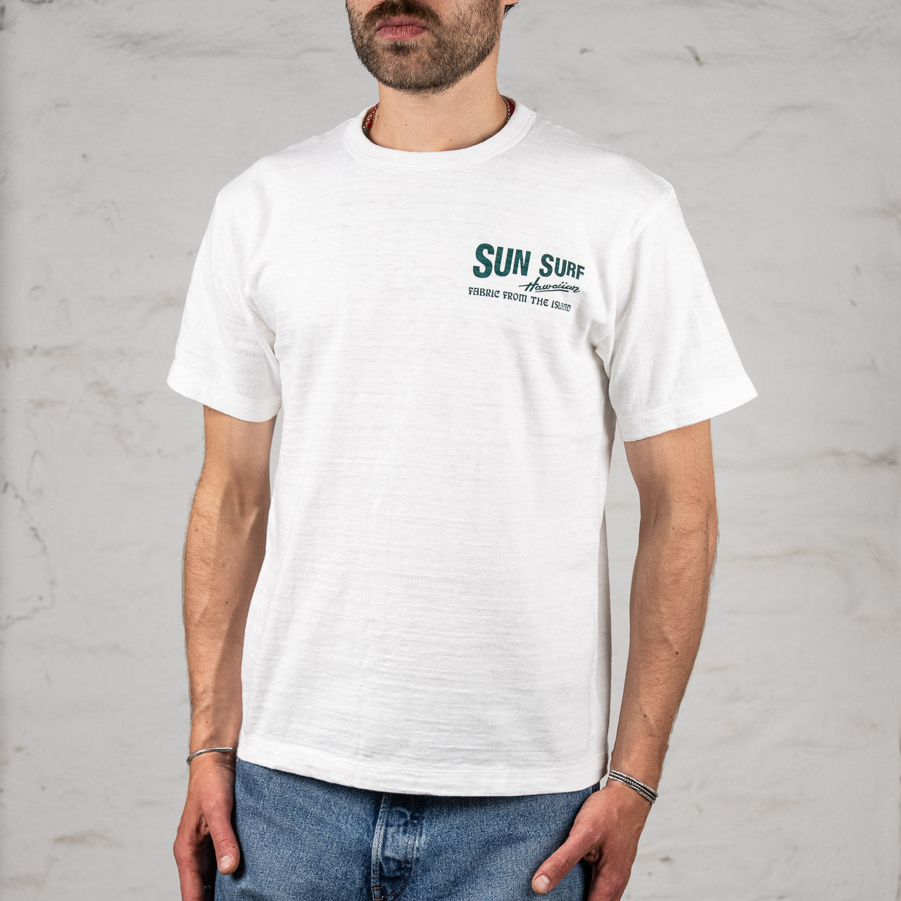 "BOB'S" Heavy Slub T-Shirt Off-White