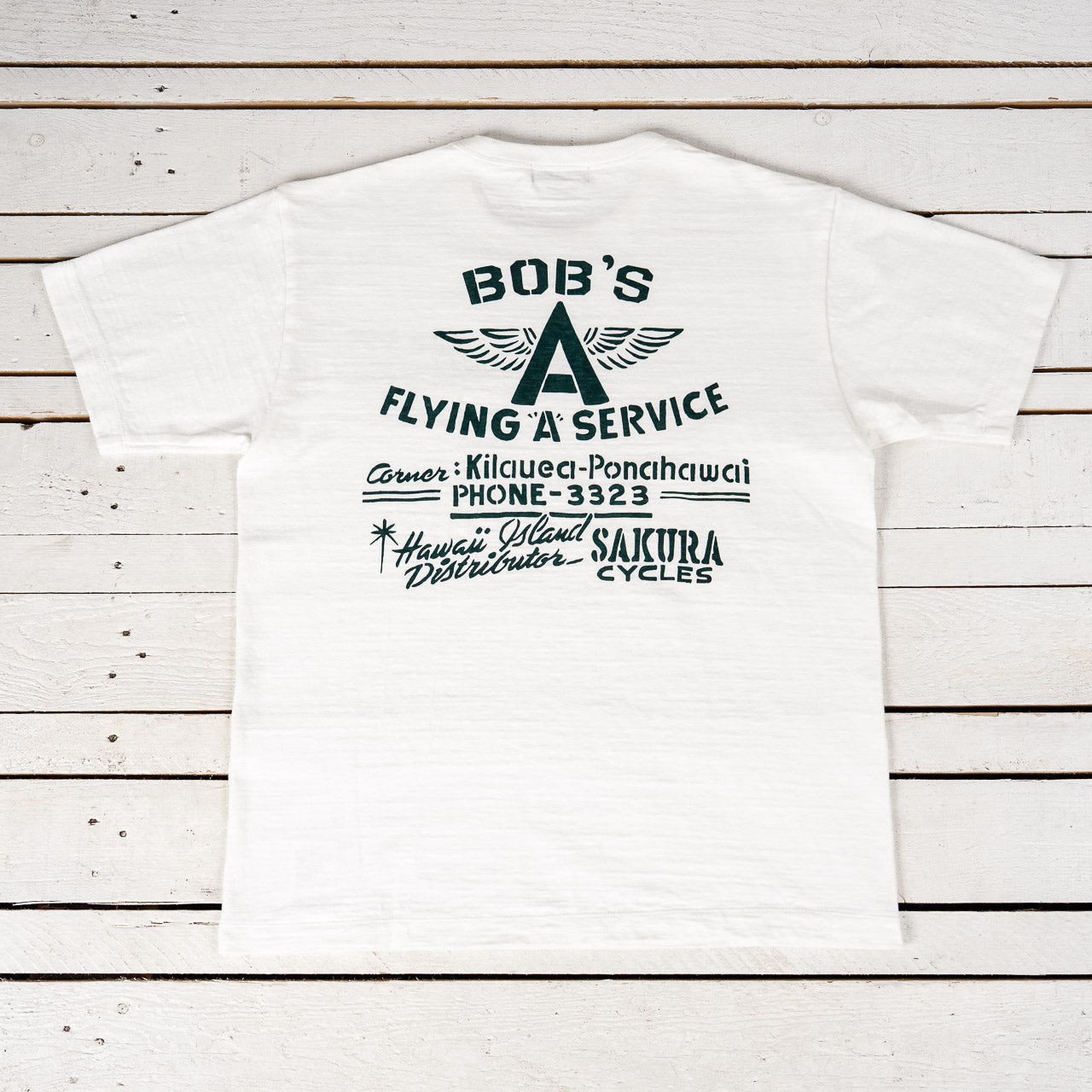 "BOB'S" Heavy Slub T-Shirt Off-White