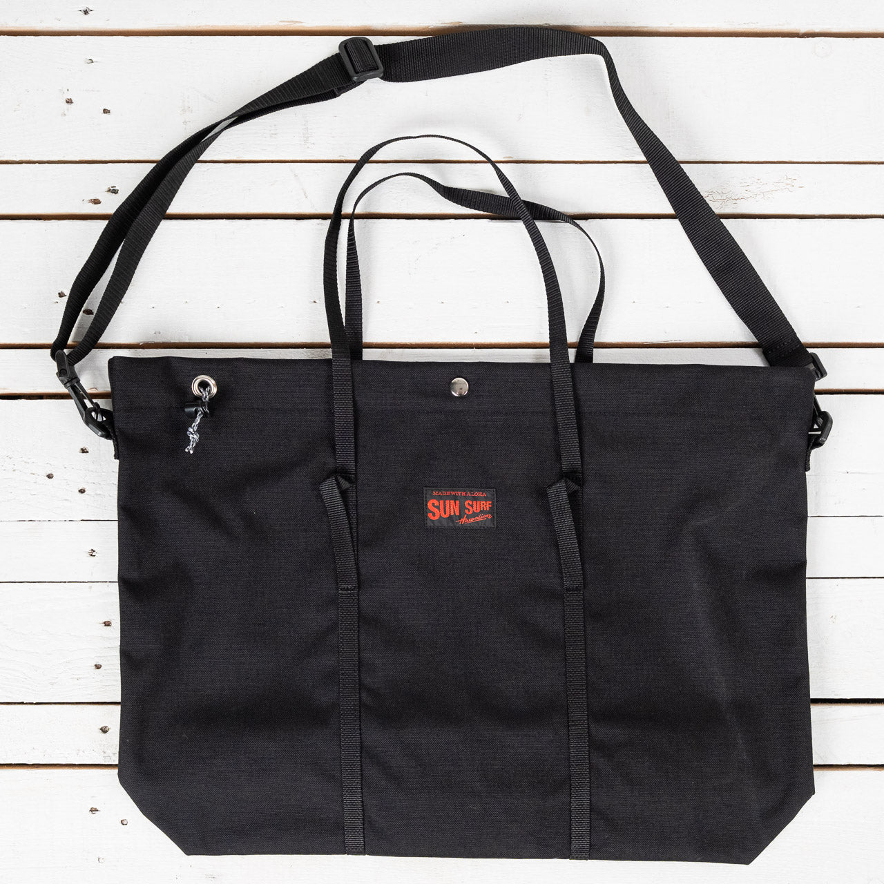 Nylon Beach Bag Large Schwarz