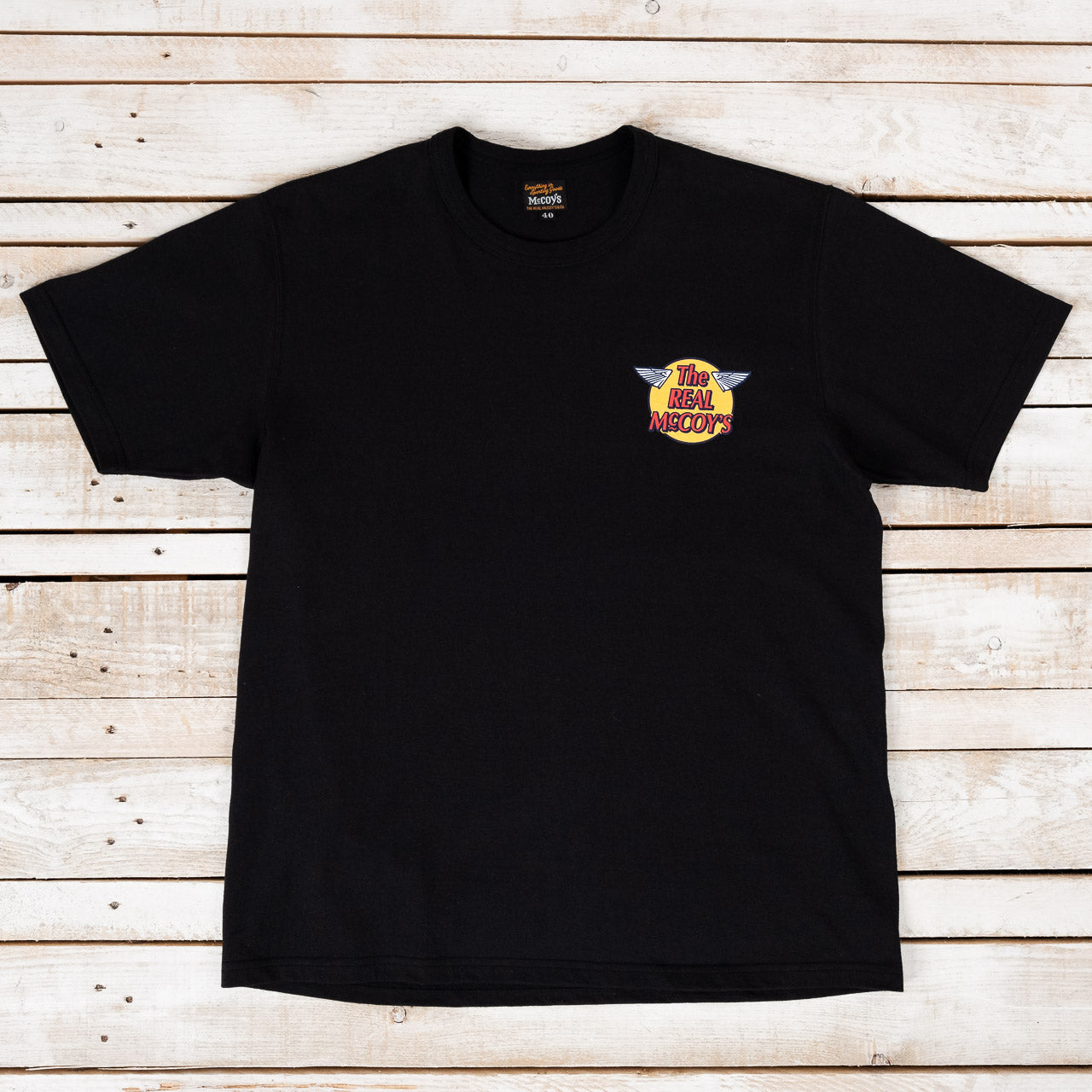 THE REAL McCOY'S Logo T-Shirt Schwarz