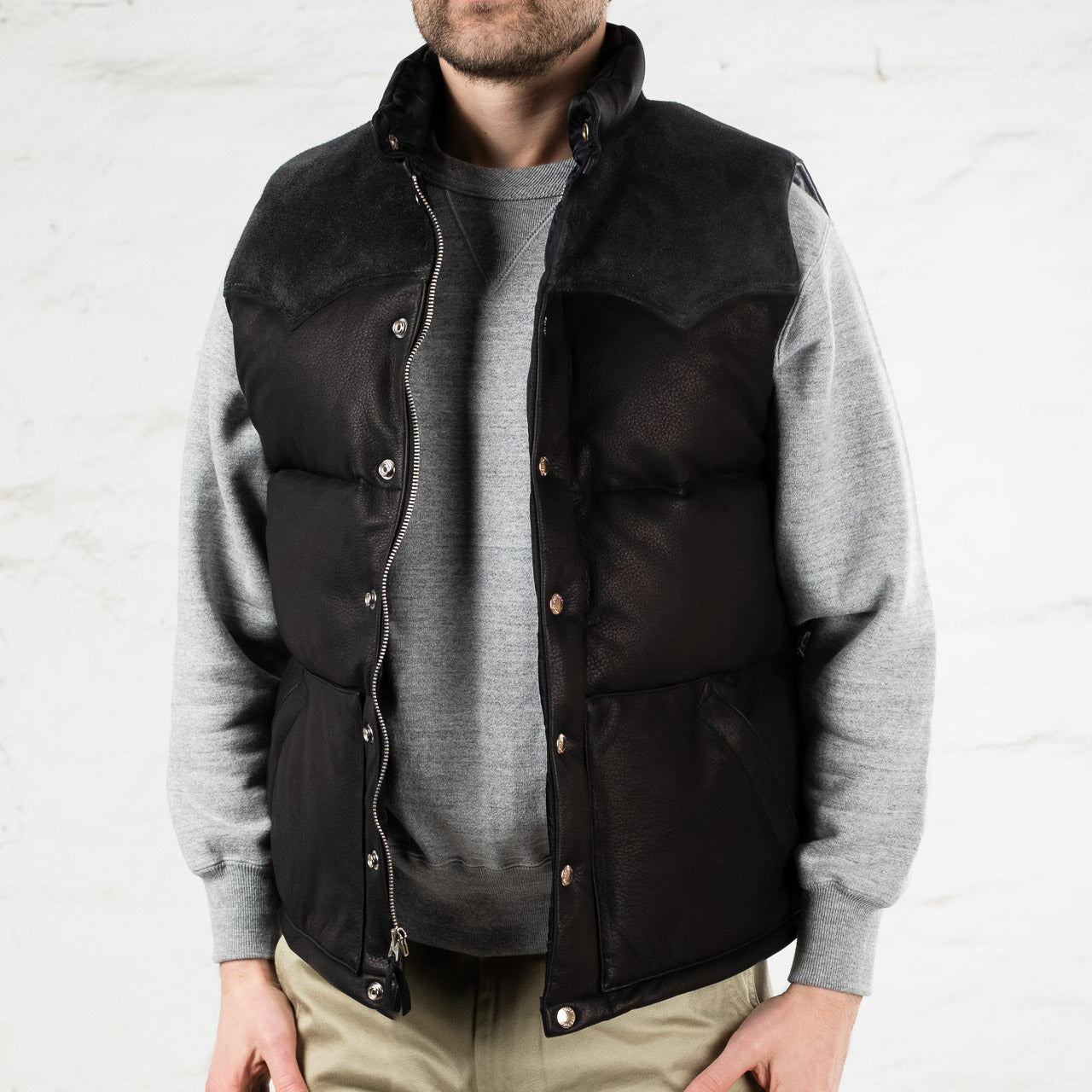 Deerskin Down Vest Schwarz