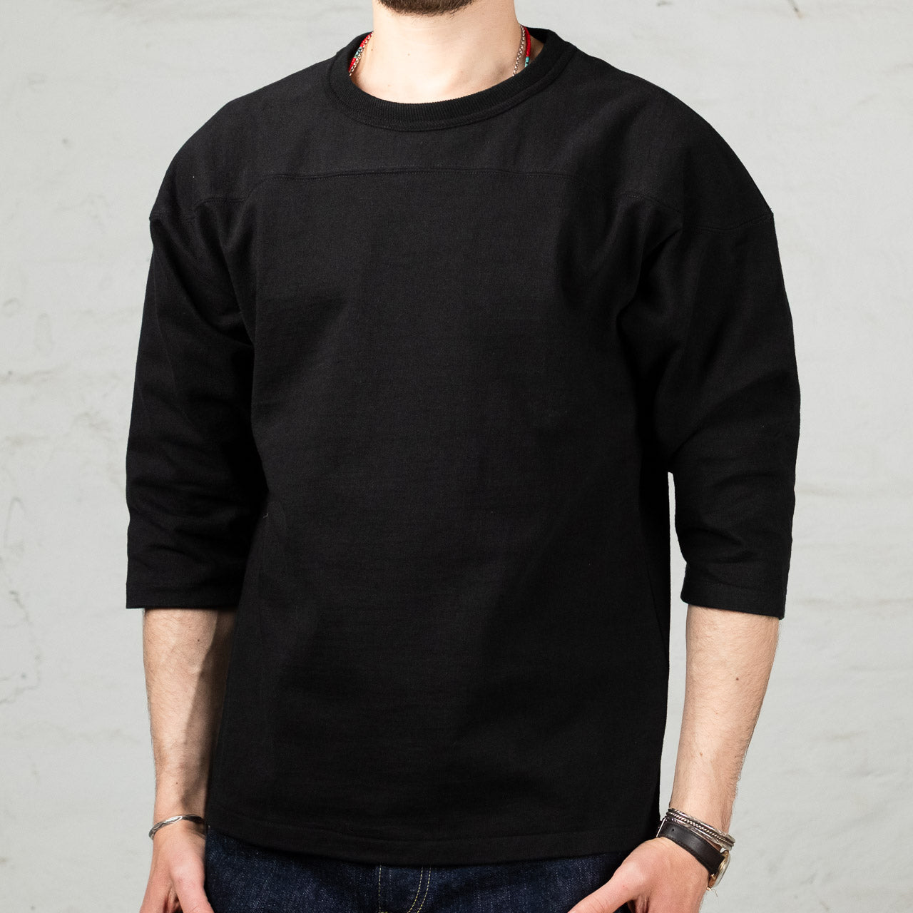 Heavy Cotton Football Tee Schwarz