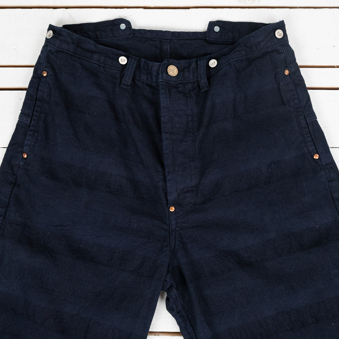 156 Split Back Jeans Weaver's Blanket Stripe Blue