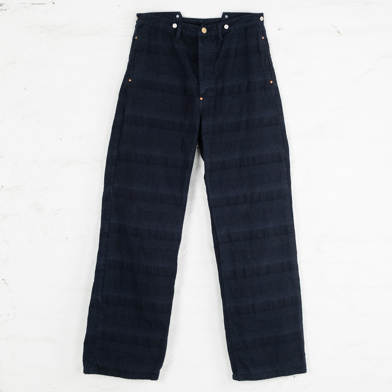 156 Split Back Jeans Weaver's Blanket Stripe Blue