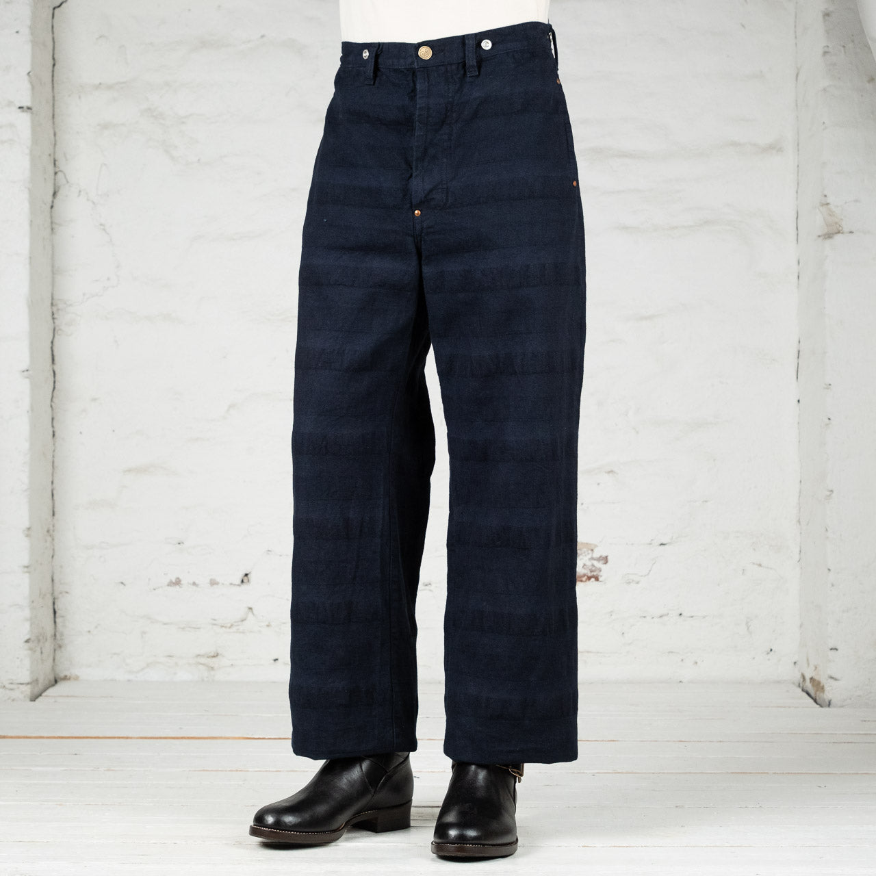 156 Split Back Jeans Weaver's Blanket Stripe Blue