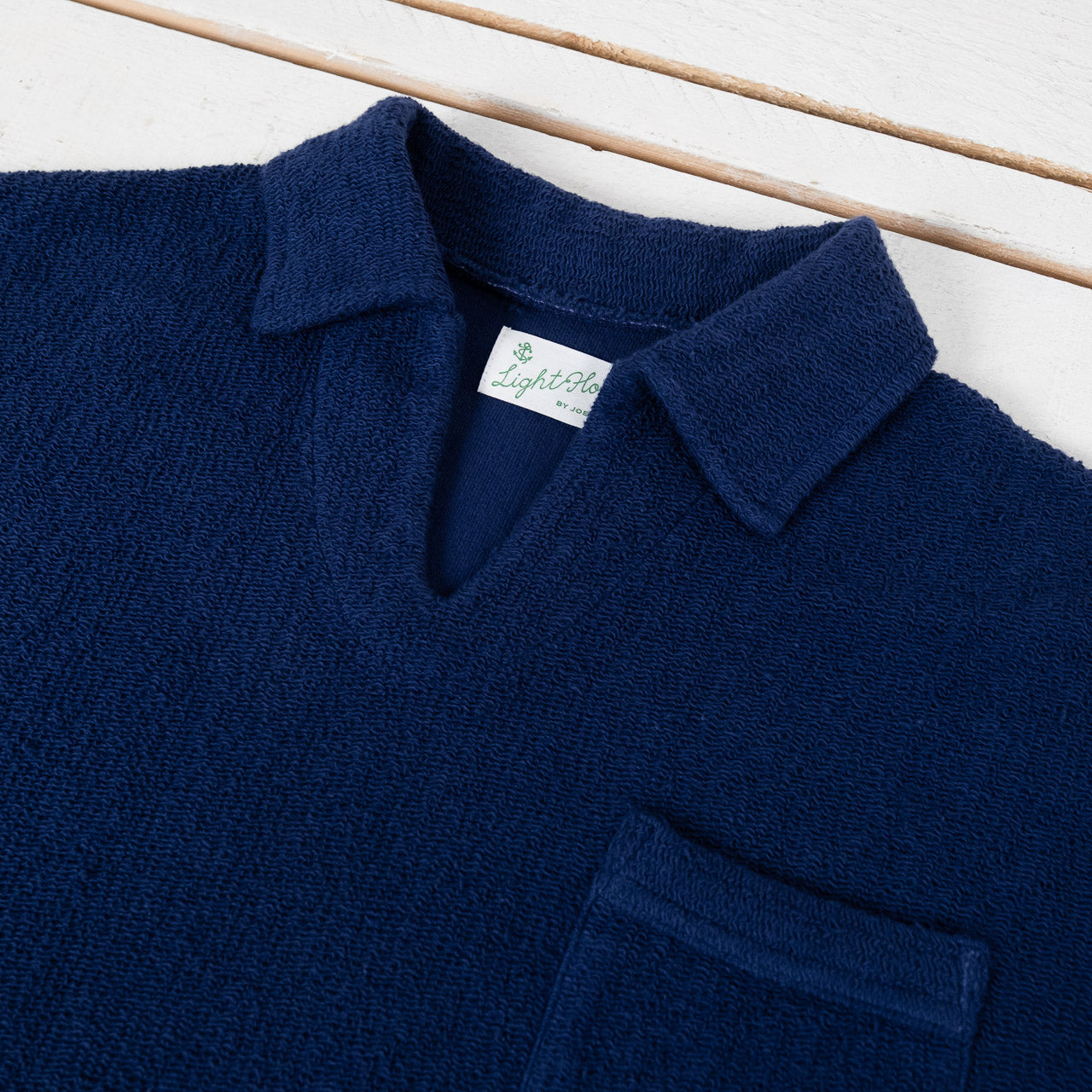 Cotton Pile Skipper Shirt Navy