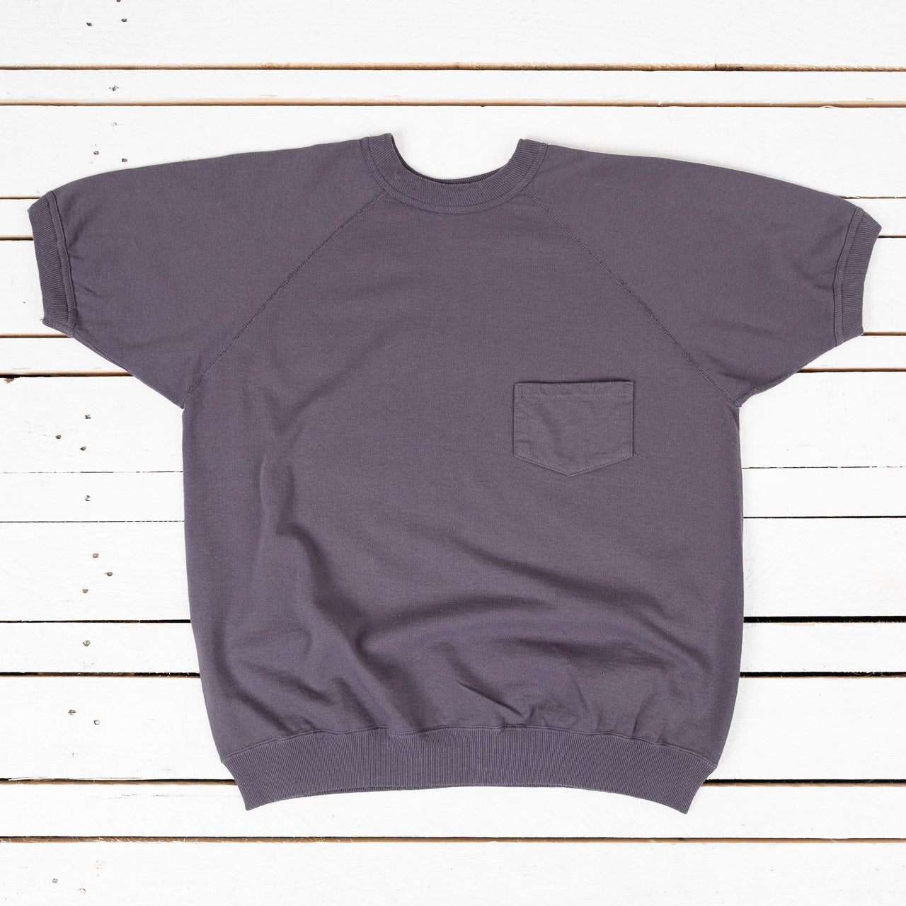 Short Sleeve Pocket Sweatshirt Navy