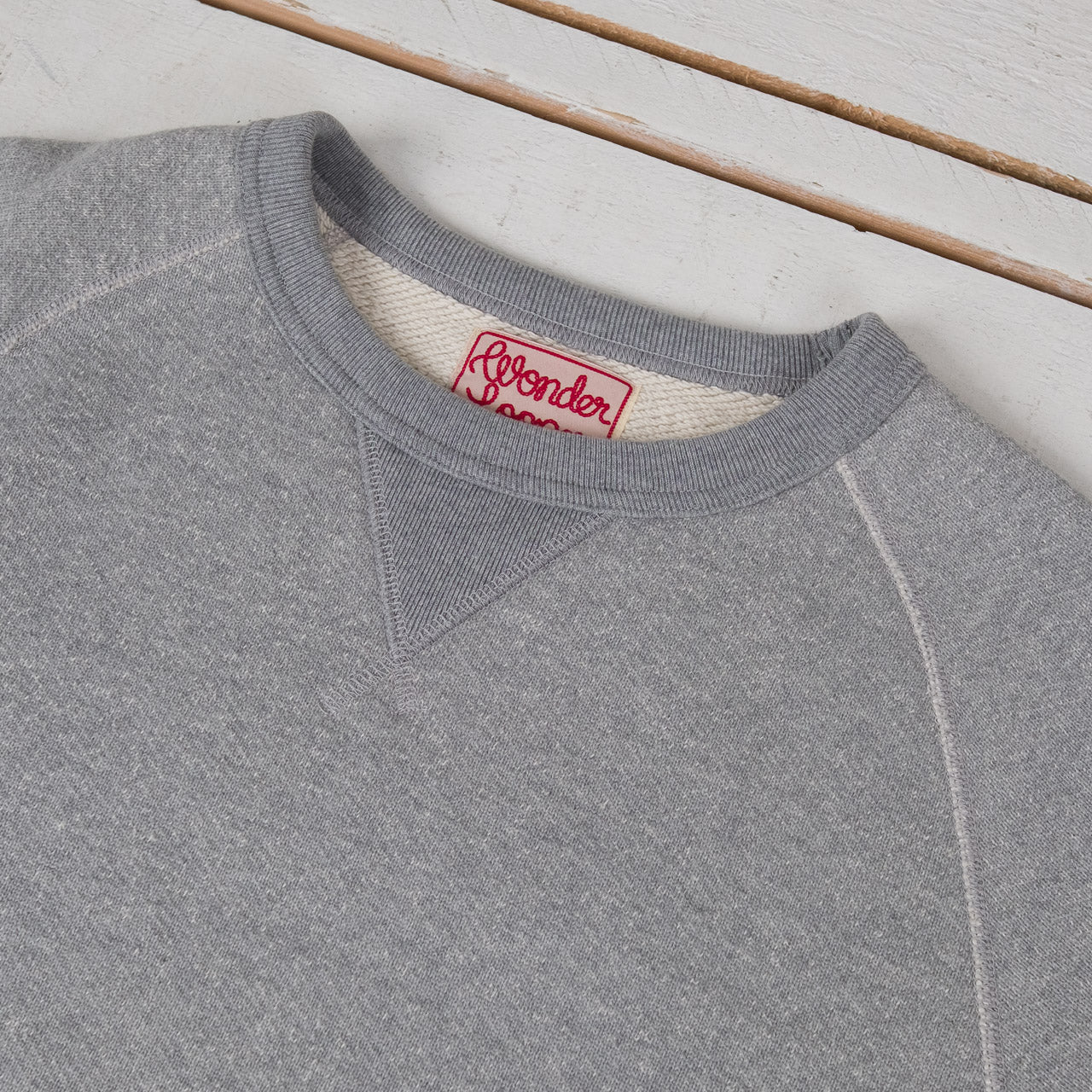 Double Heavyweight Pullover Crewneck Grau Meliert