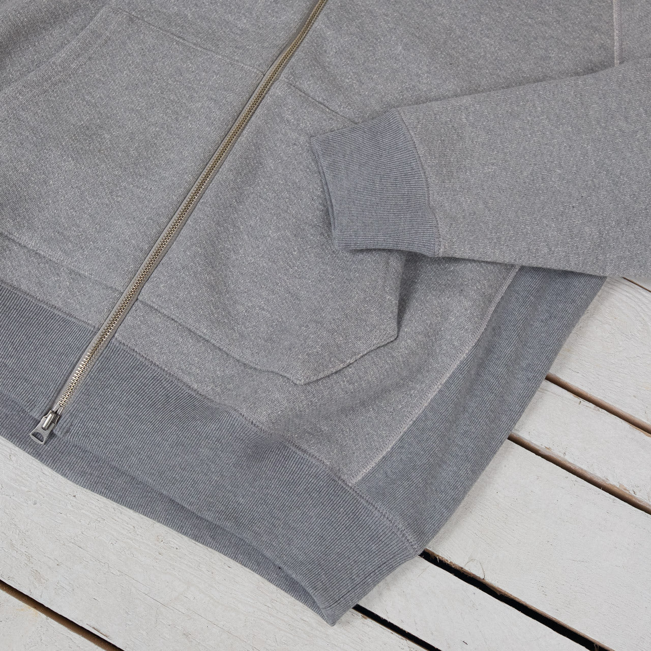 Double Heavyweight Zip Hoodie Heather Gray