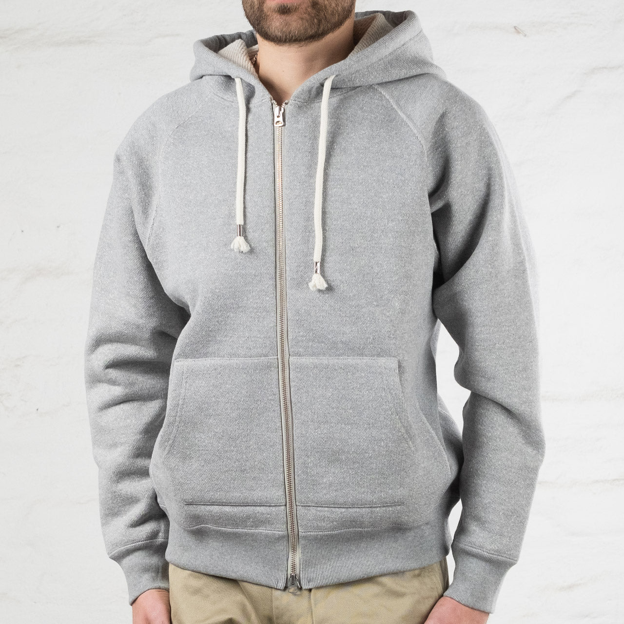 Double Heavyweight Zip Hoodie Heather Gray