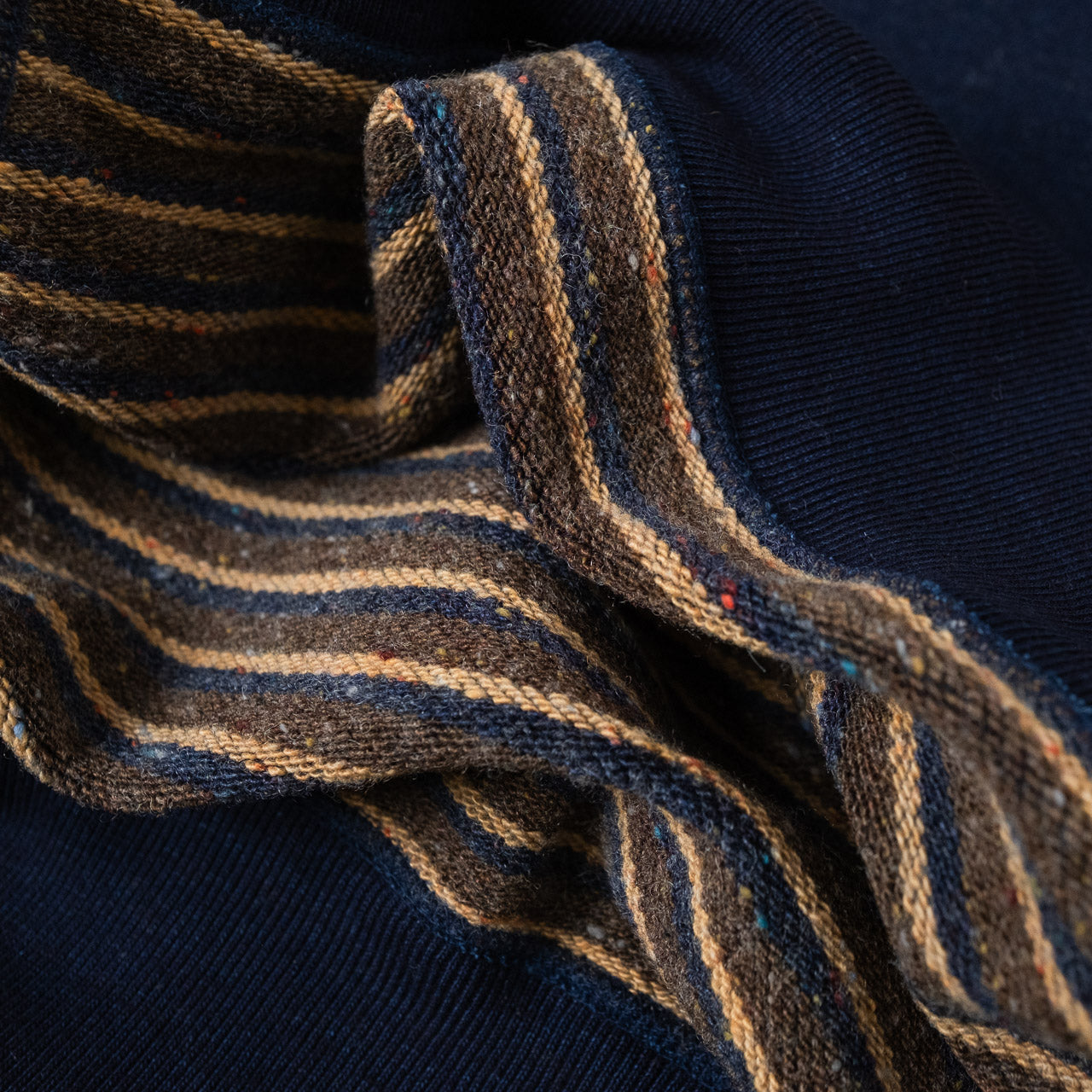 Crewneck Real Indigo Blanket Striped French Terry
