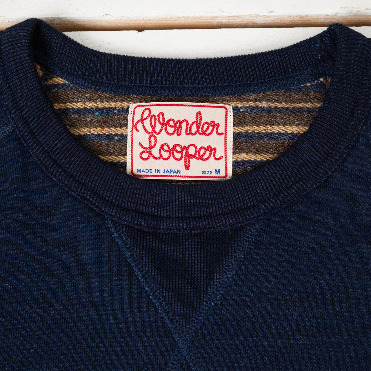 Crewneck Real Indigo Blanket Striped French Terry