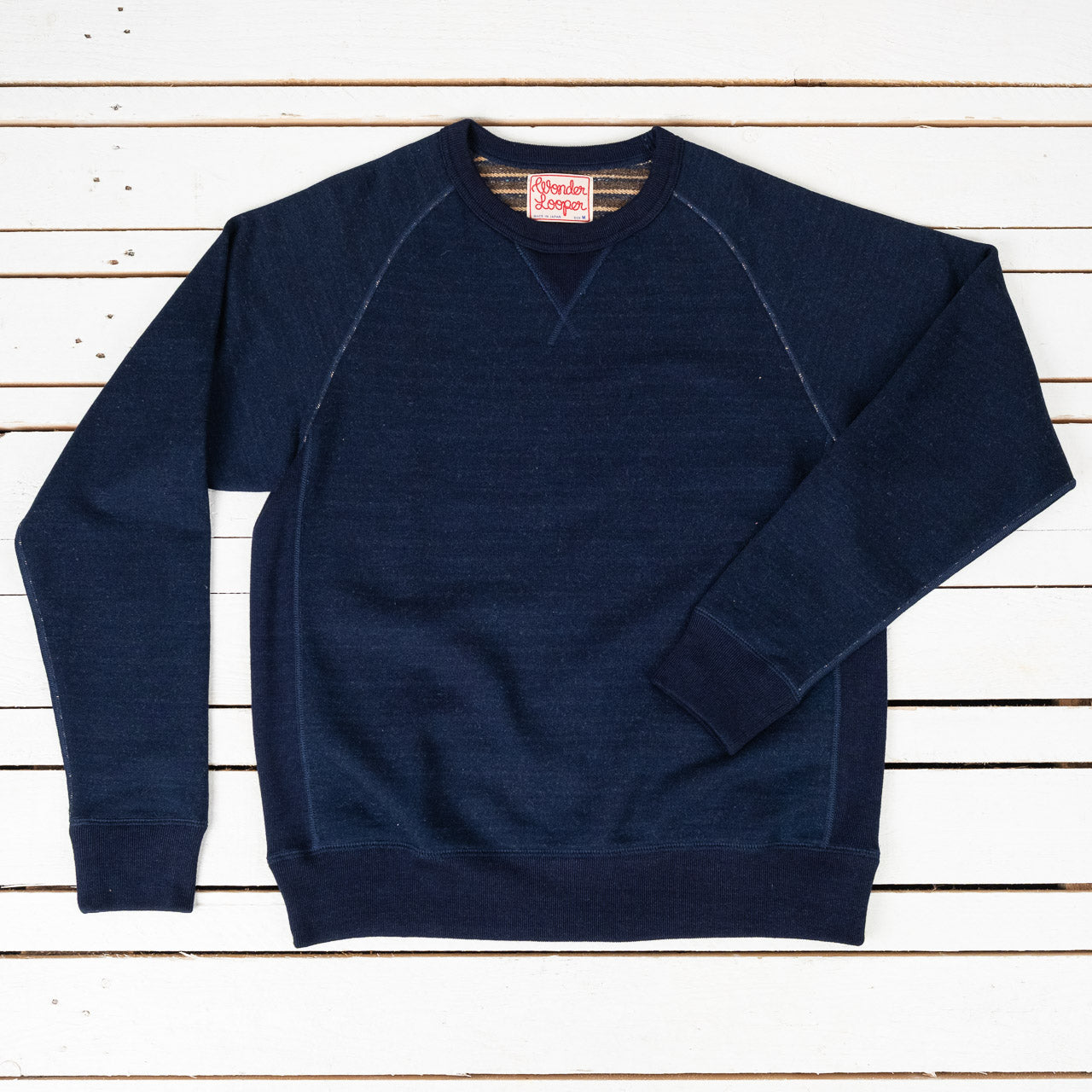 Crewneck Real Indigo Blanket Striped French Terry