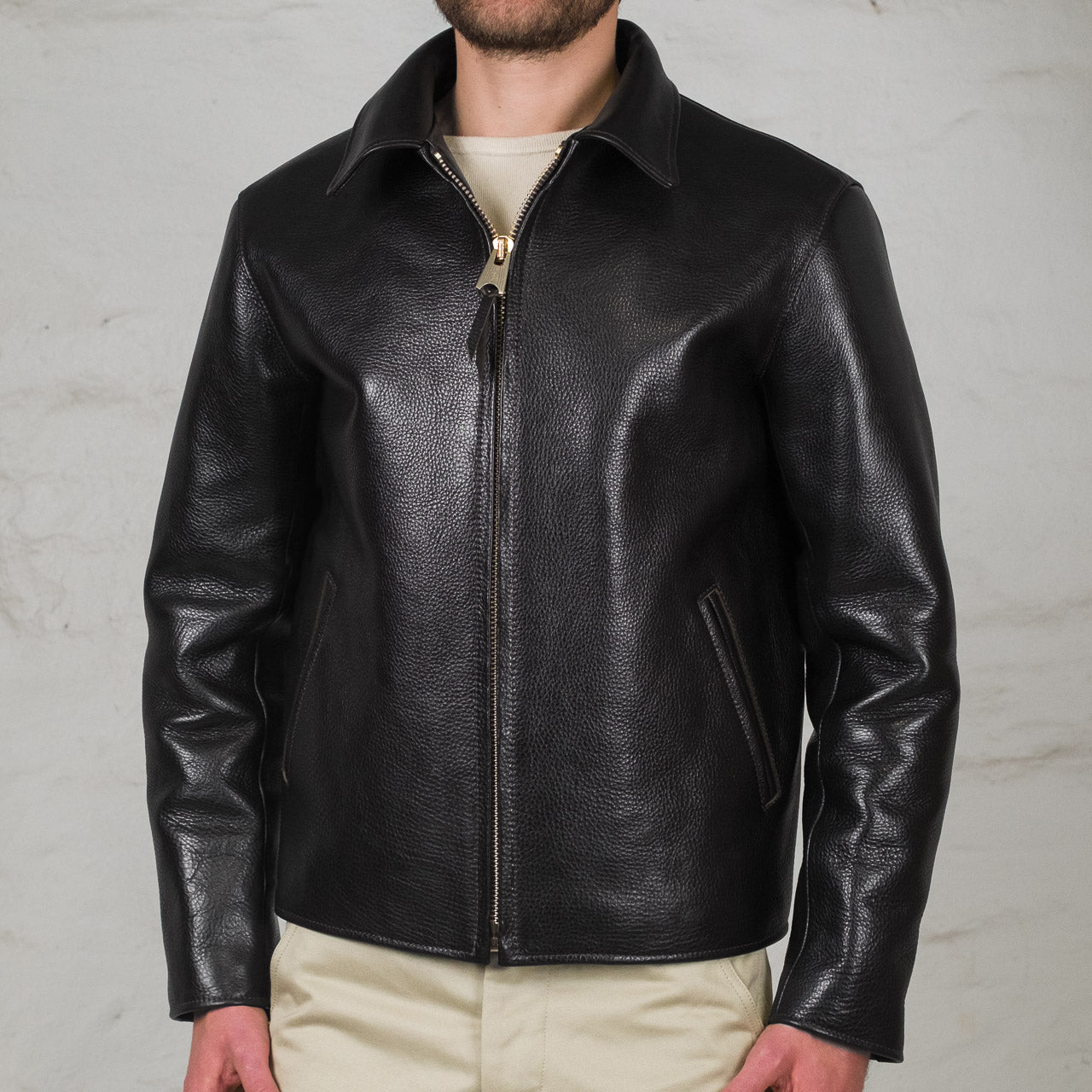 Oiled Rough Steer Sports Jacket, Black