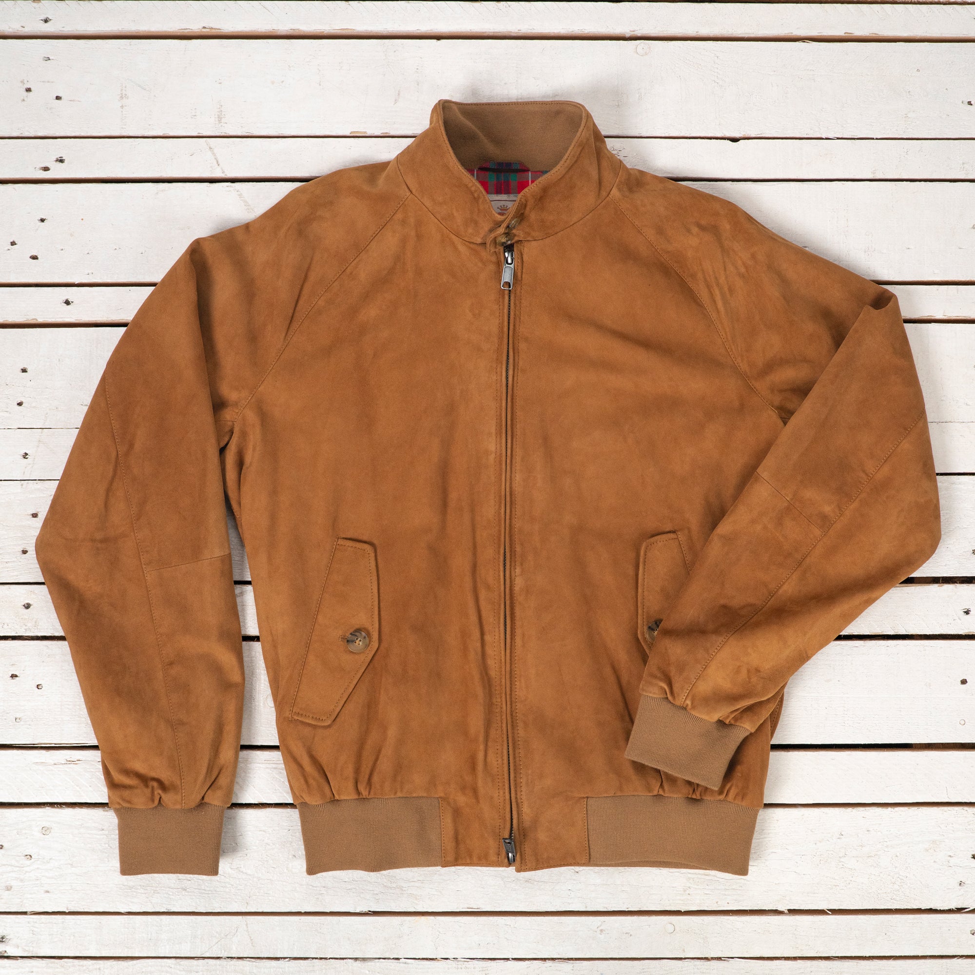 G9 Harrington Jacket Suede Tobacco