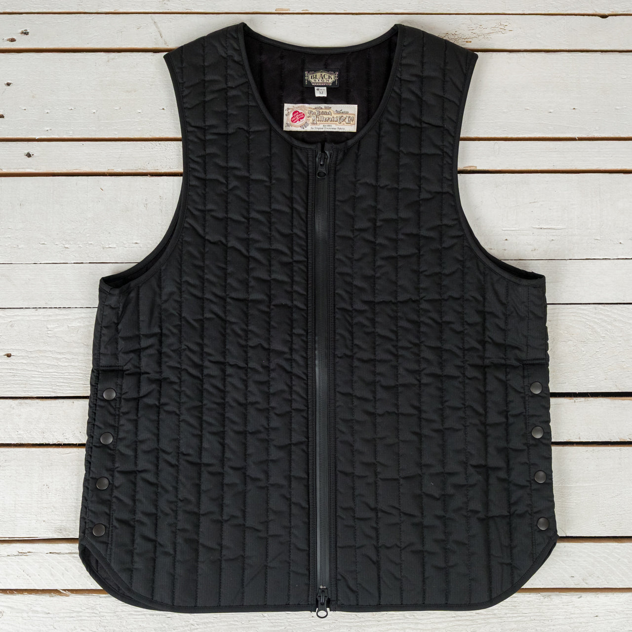 Oiled Quilting Lumberjack Vest Black