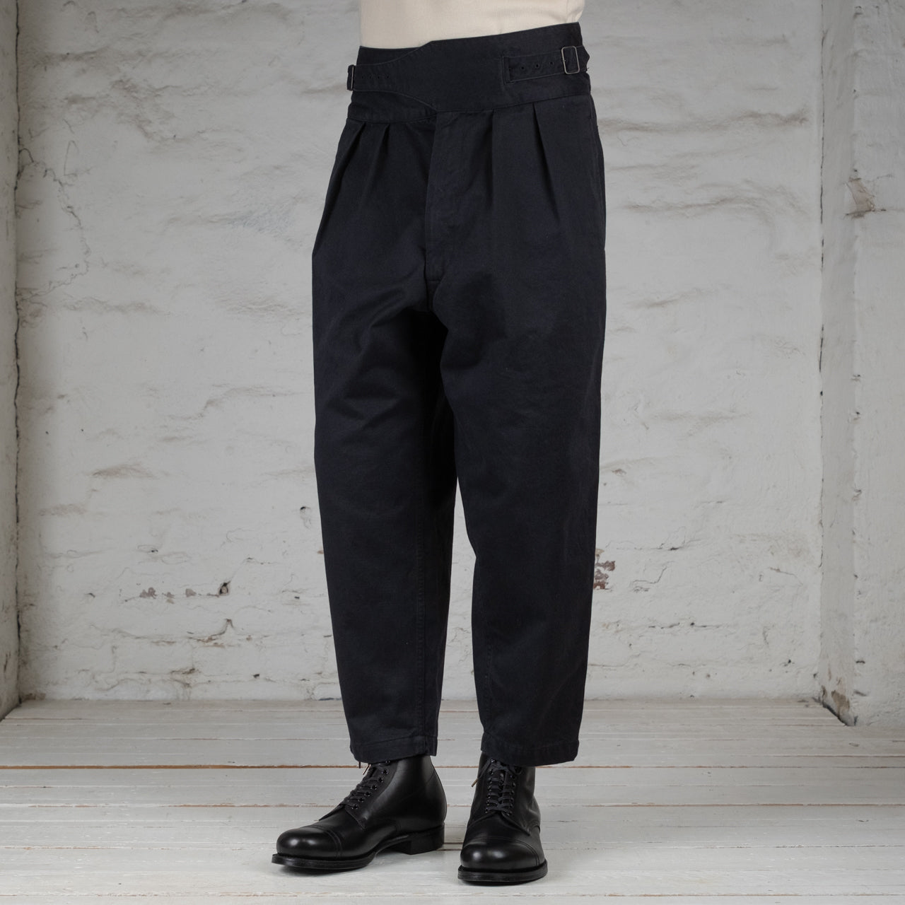 High Density Chino Old Clown Gurkha Pants Black