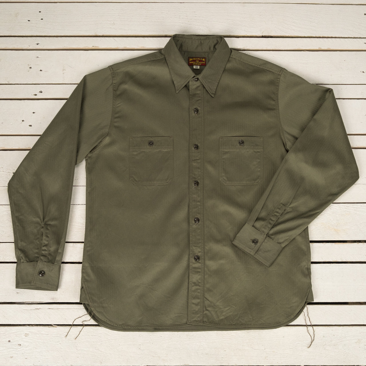 Herringbone Work Shirt Olive