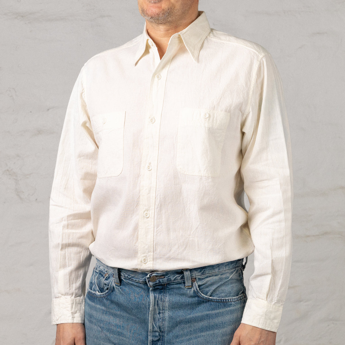 Chambray Work Shirt Off-White