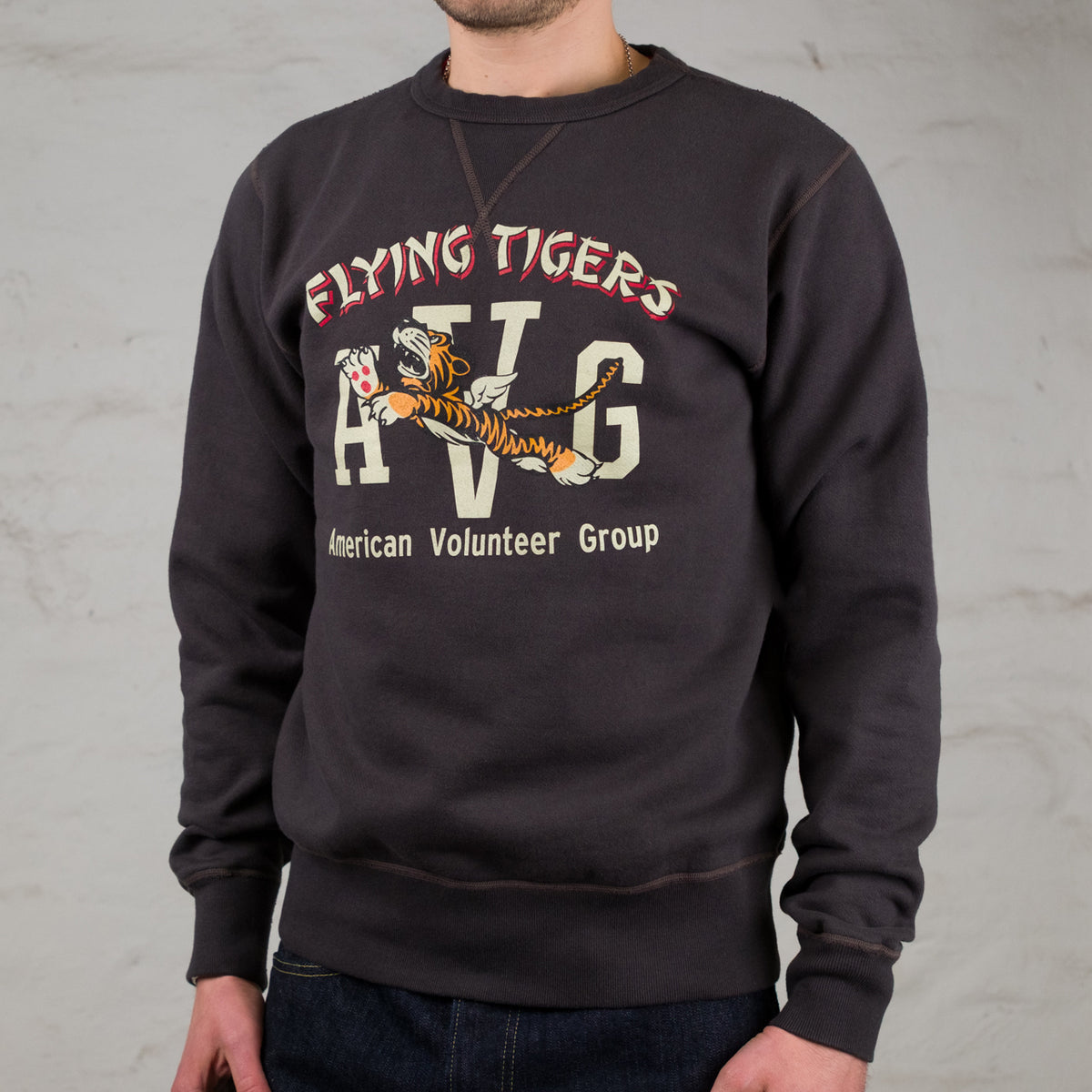Set-In Crew Neck Sweat Shirts Flying Tigers Black