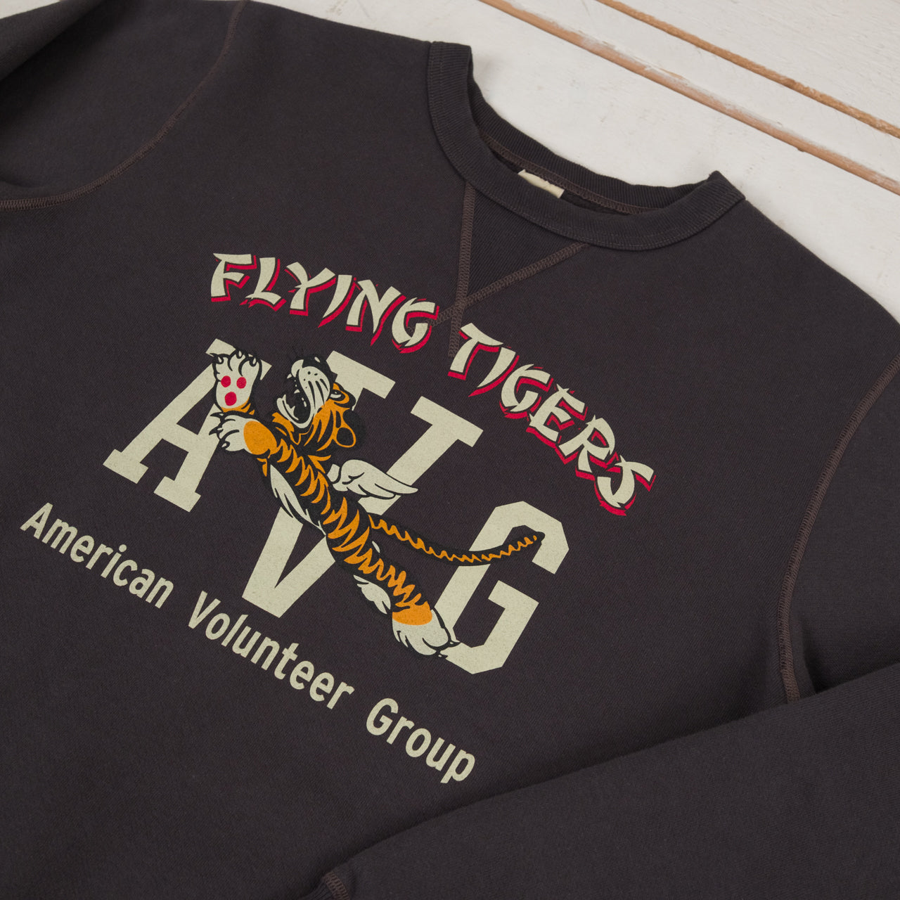 Set-In Crew Neck Sweat Shirts Flying Tigers Black