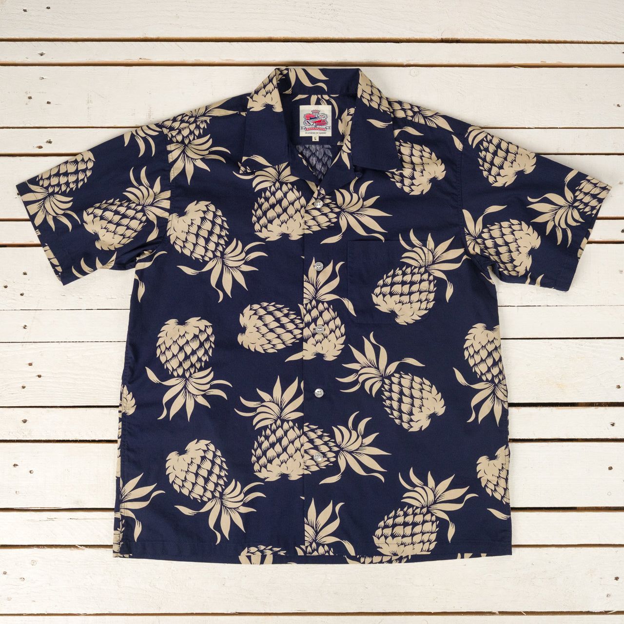 Duke Kahanamoku "Duke's Pineapple" Chemise Hawaïenne Marine