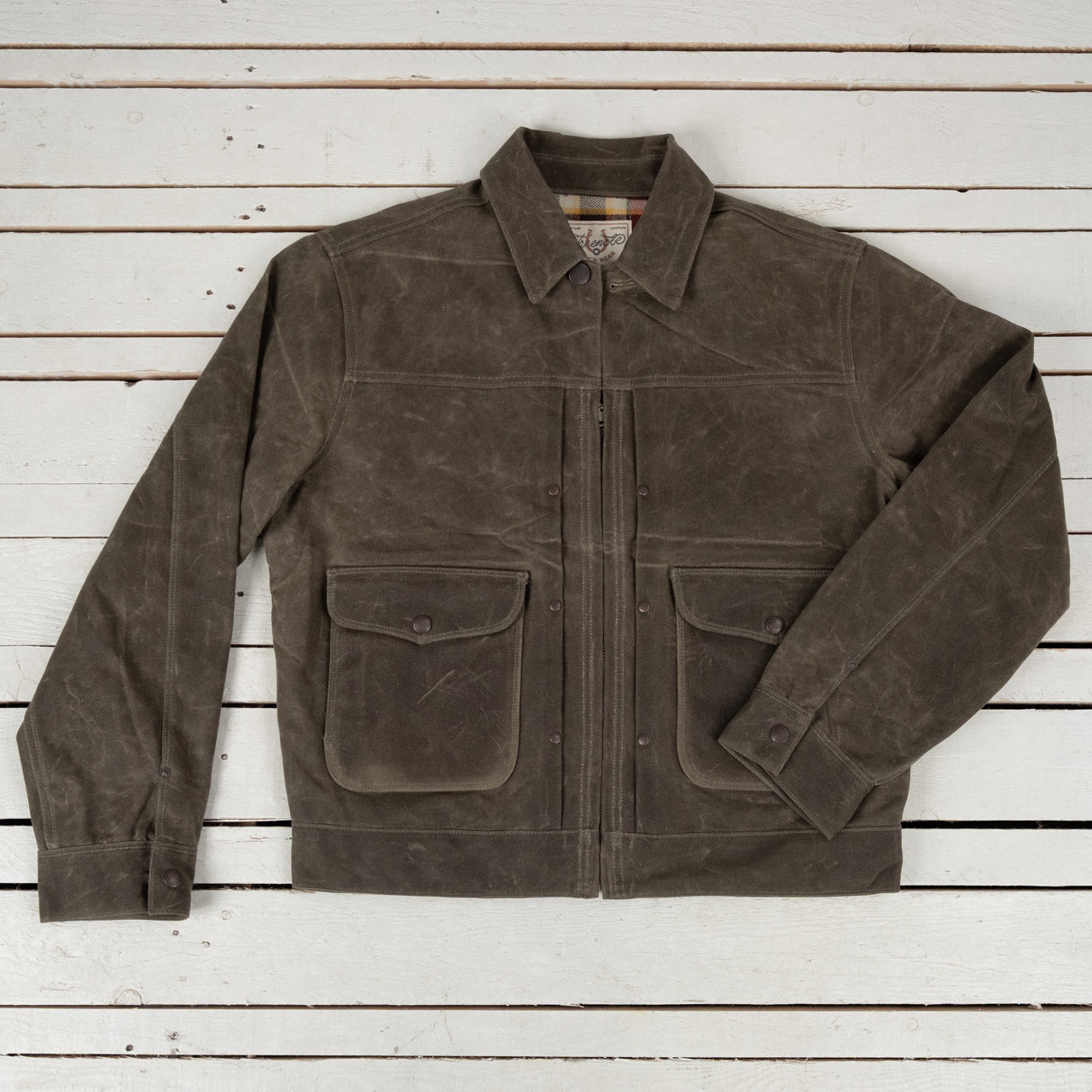 Faro Tobacco 20 oz. Heavy Waxed Canvas Red Plaid