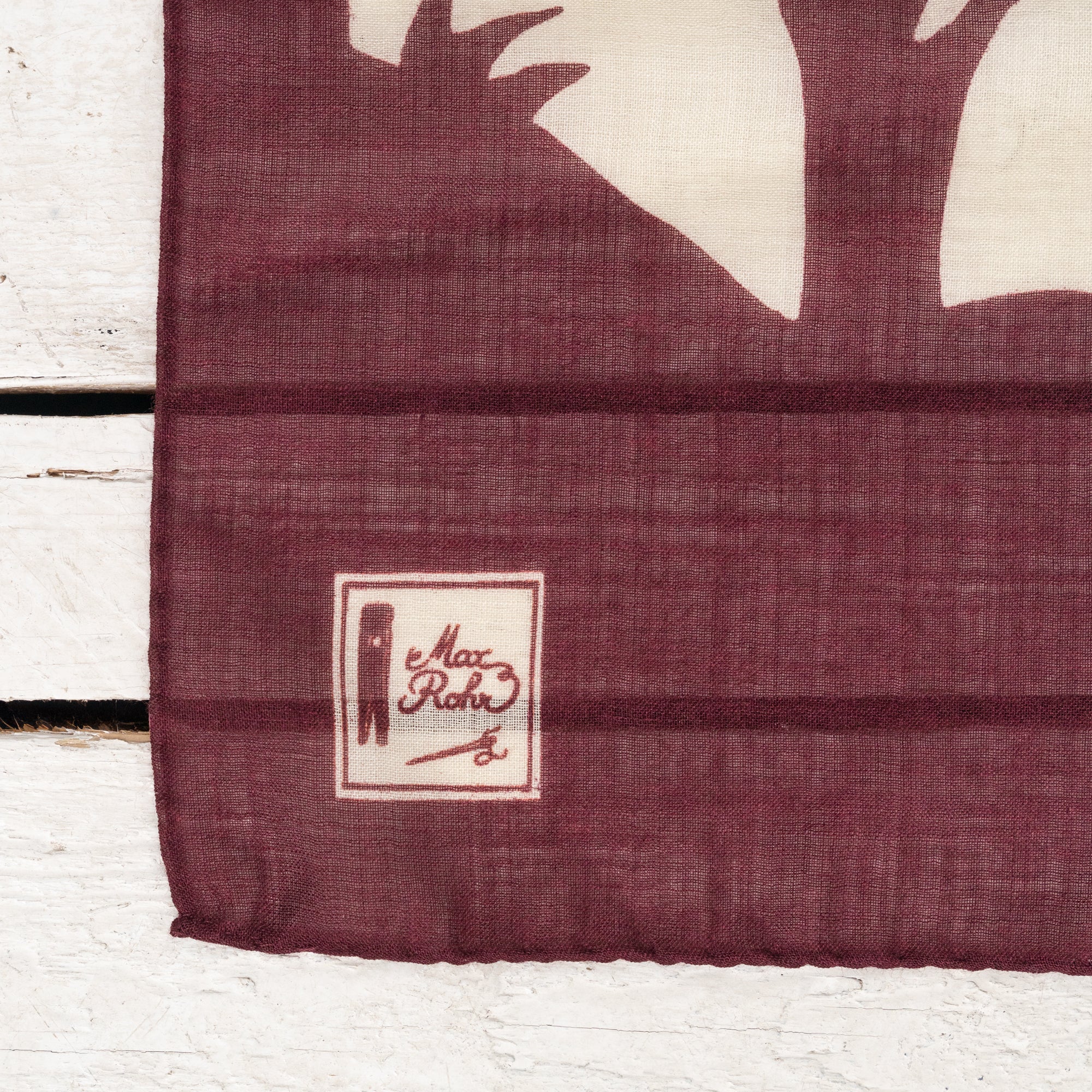 Max Rohr Foulard Bandana Wolle Seide Bordeaux