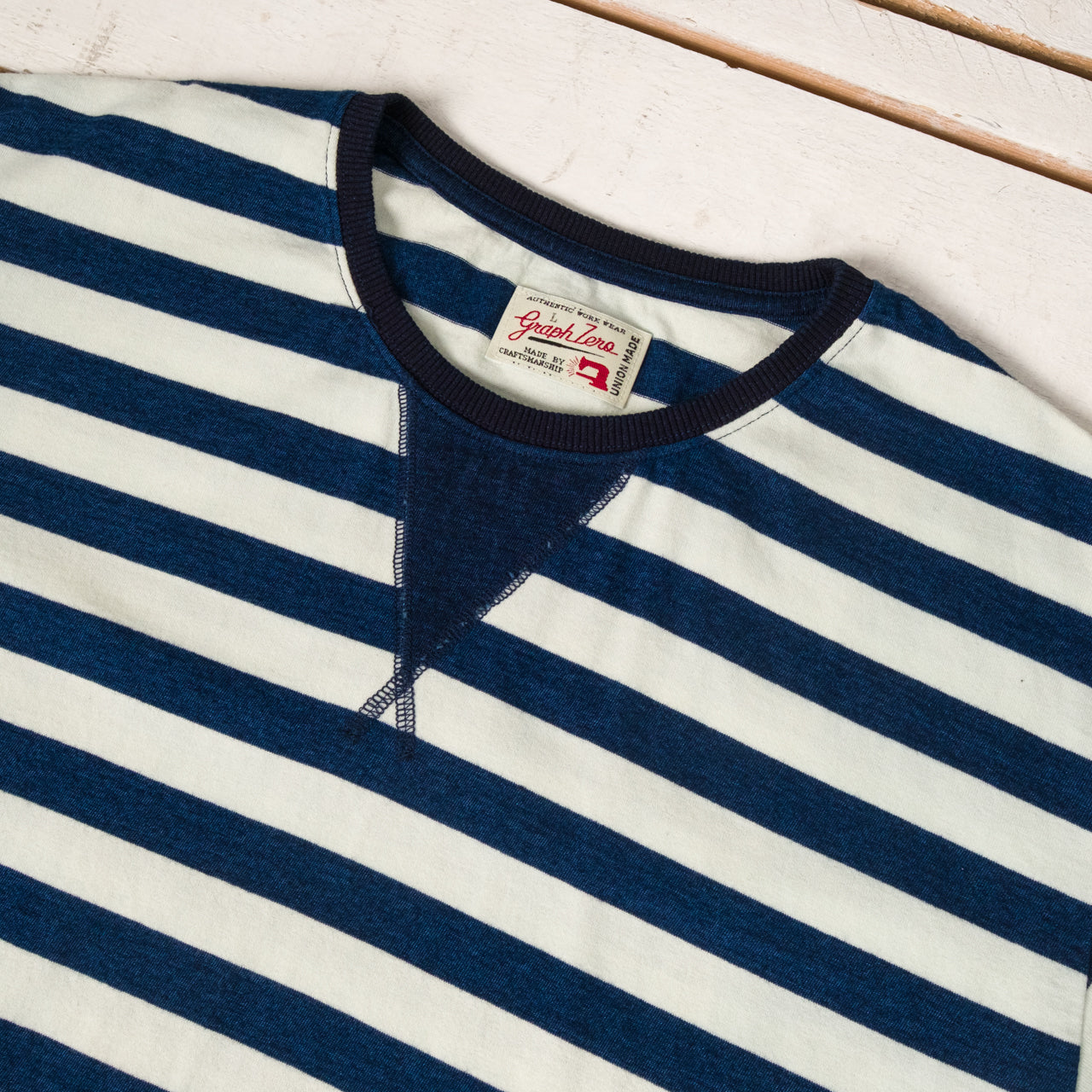 Indigo Striped Crew Neck T-Shirt